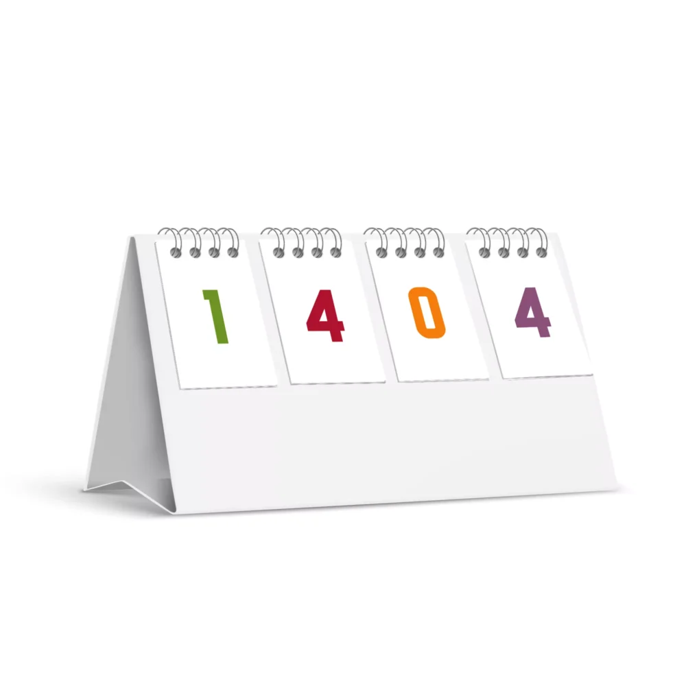 تقویم رومیزی سال 1404 مدل دستی رنگ سفید