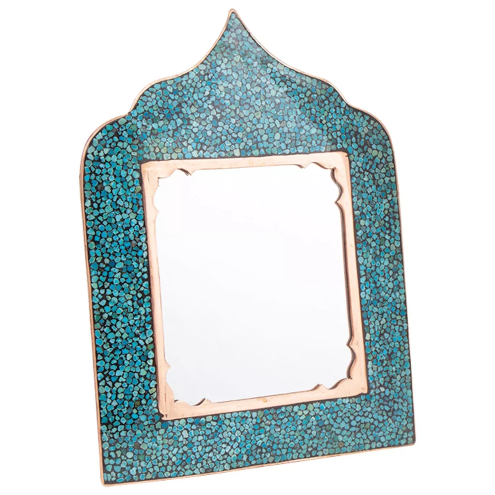 آینه چهار گوش تاج دار فیروزه کوبی کد 11