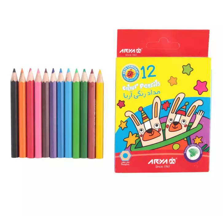 مداد رنگی 12 رنگ کوتاه آریا کد 117008191