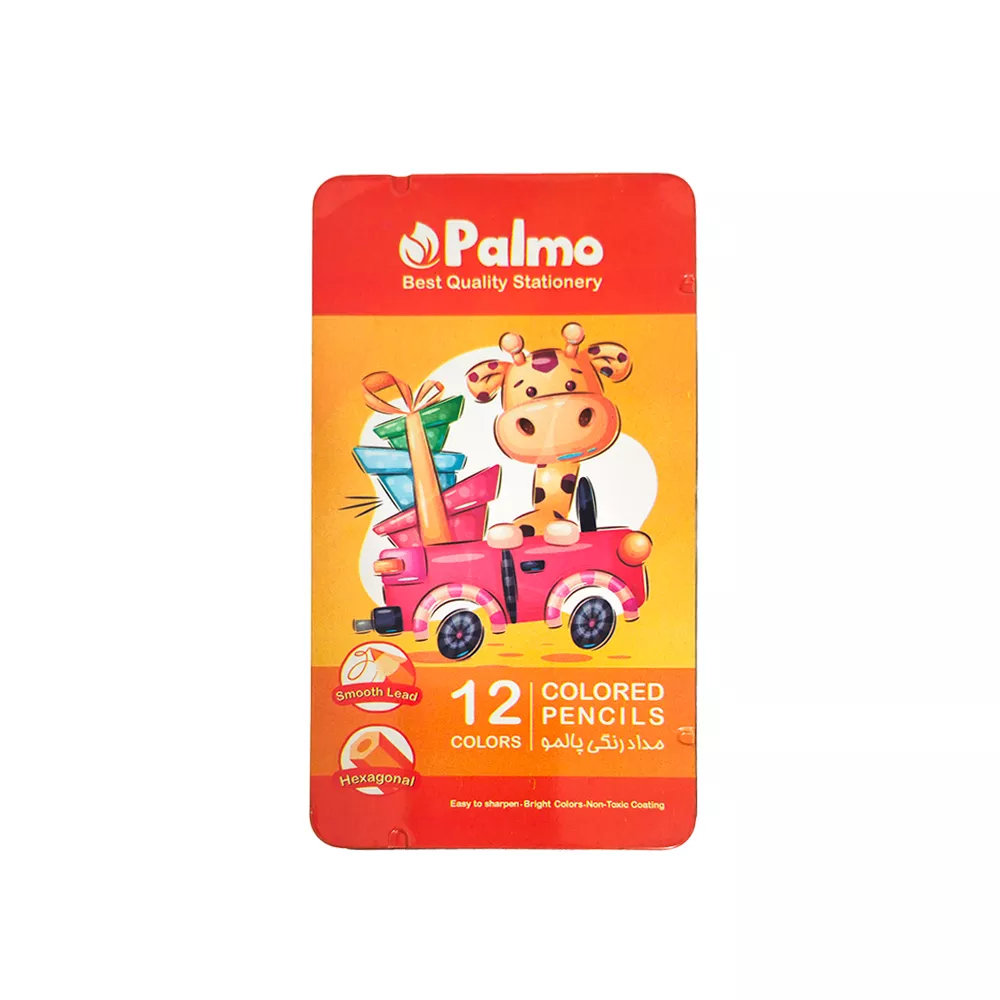 مداد رنگی 12 عددی پالمو جعبه فلزی کد 117008623