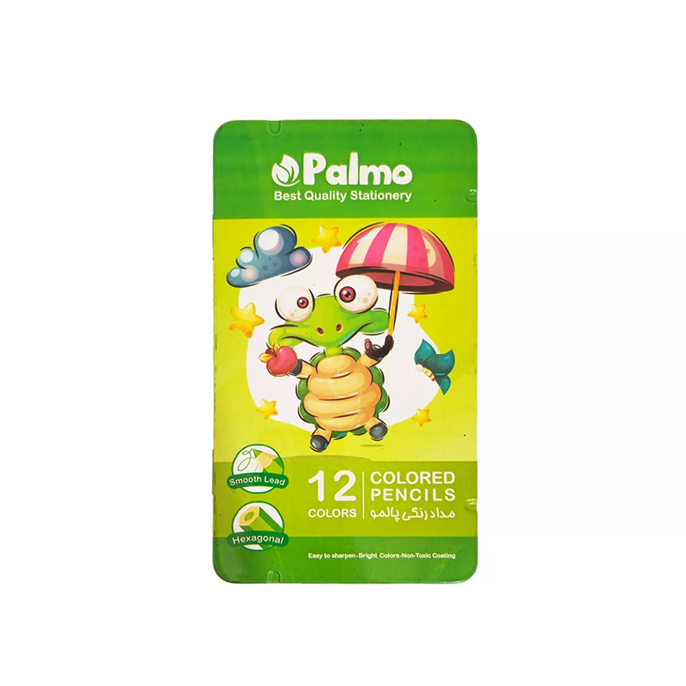مداد رنگی 12 عددی پالمو جعبه فلزی کد 117008623