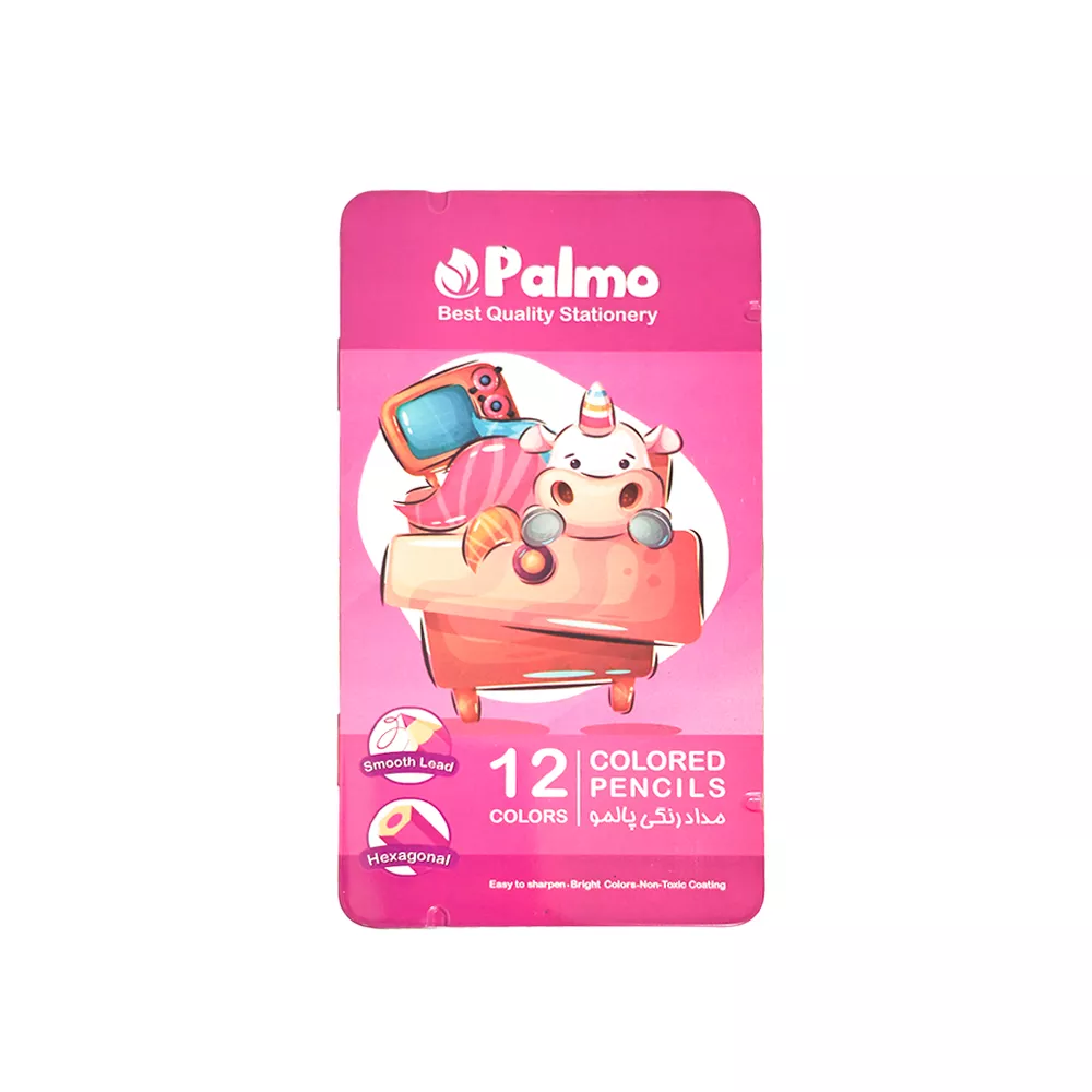 مداد رنگی 12 عددی پالمو جعبه فلزی کد 117008623