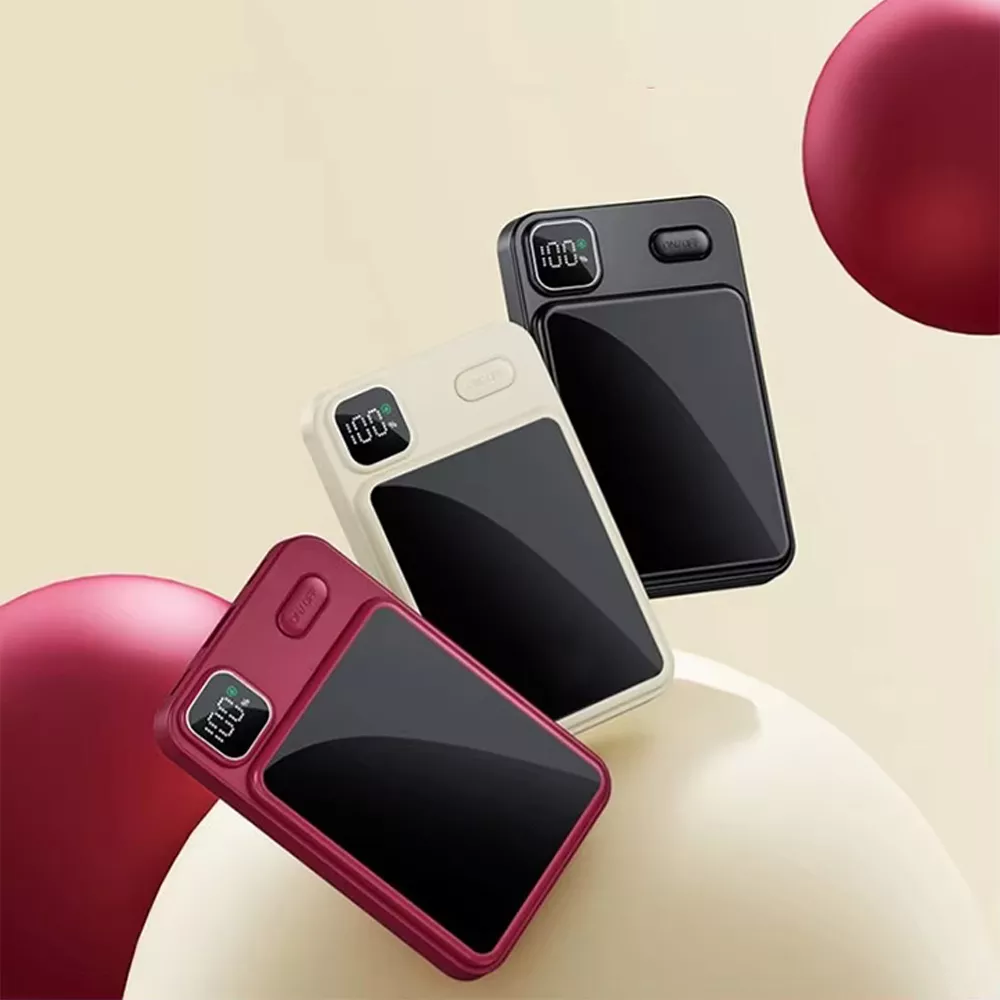 پاوربانک مگنتی 10000 میلی‌آمپر وایرلس با نمایشگر کد 117002393