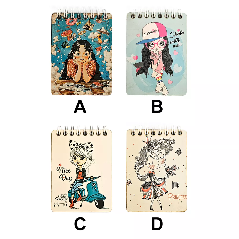 دفترچه یادداشت 1.32 جلد سخت (چوبی) فانتزی کد 117008736