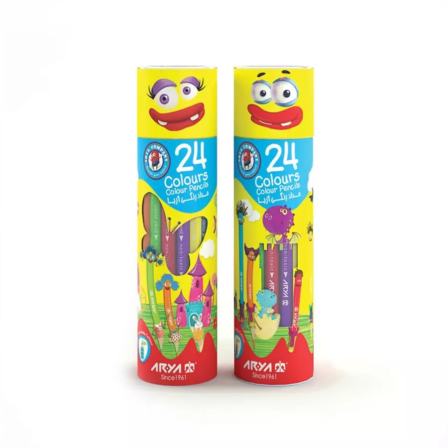 مداد رنگی 24 رنگ استوانه ای آریا کد 117008740